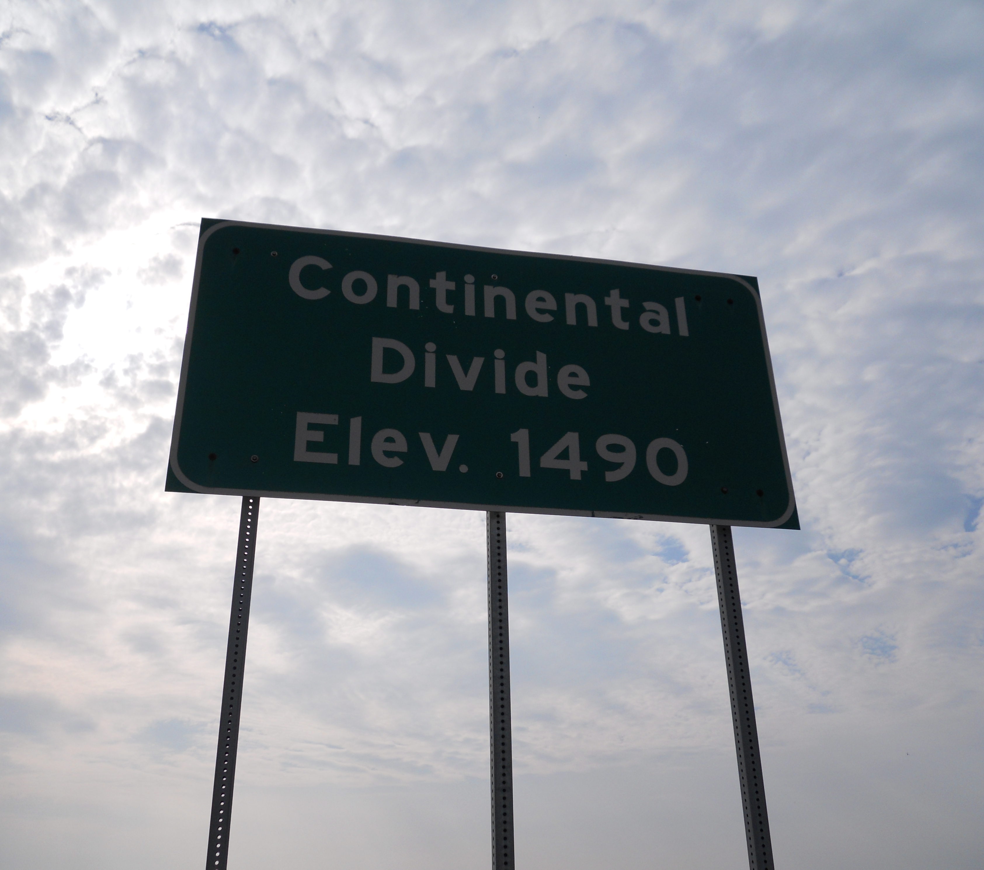 Sign for continental divide wests of Fargo, North Dakota
